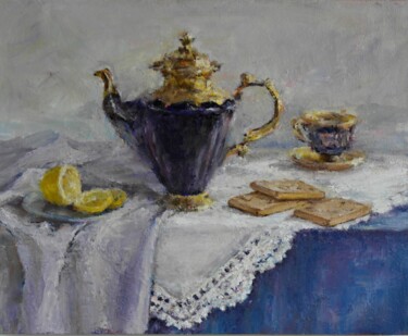 绘画 标题为“Натюрморт "Чай с пе…” 由Лариса Корзникова, 原创艺术品, 油
