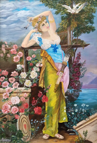 Pintura intitulada "Afrodita - Original…" por Larisa Lavrova, Obras de arte originais, Óleo Montado em Armação em madeira