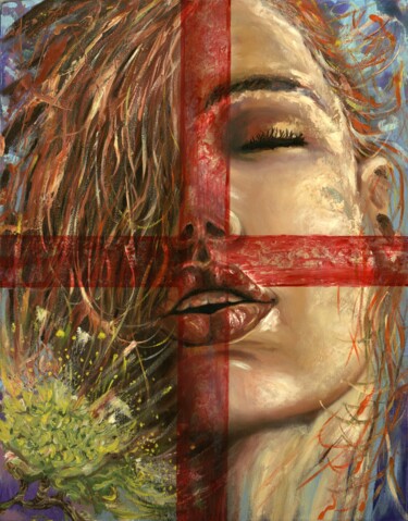 Картина под названием "Mother Nature - oil…" - Larisa Lavrova, Подлинное произведение искусства, Масло Установлен на Деревян…