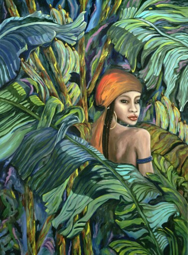 Pintura titulada "“Tropical lips” - o…" por Larisa Lavrova, Obra de arte original, Oleo