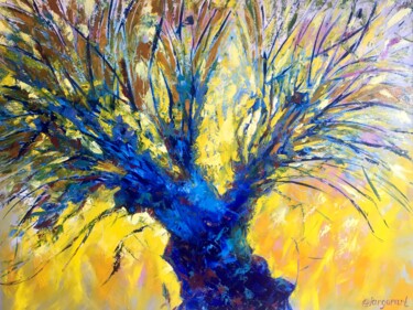 Картина под названием "Lucky Tree painting…" - Larisa Lavrova, Подлинное произведение искусства, Масло Установлен на Деревян…
