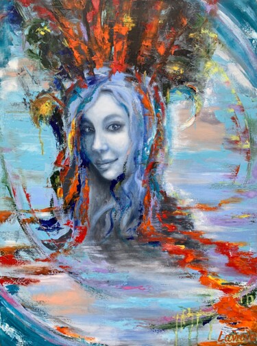 Картина под названием "My Polina -original…" - Larisa Lavrova, Подлинное произведение искусства, Масло Установлен на Деревян…