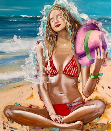 Картина под названием "The sea's bride  -…" - Larisa Lavrova, Подлинное произведение искусства, Масло Установлен на Деревянн…