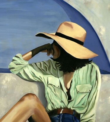 Картина под названием "Waiting" - Larisa Lavrova, Подлинное произведение искусства, Масло Установлен на Деревянная рама для…