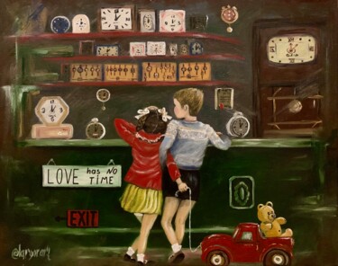 Painting titled "LOVE has no time" by Larisa Lavrova, Original Artwork, Oil Mounted on Wood Stretcher frame