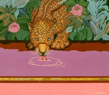 绘画 标题为“Purple River” 由Larisa Lavrova, 原创艺术品, 油 安装在木质担架架上