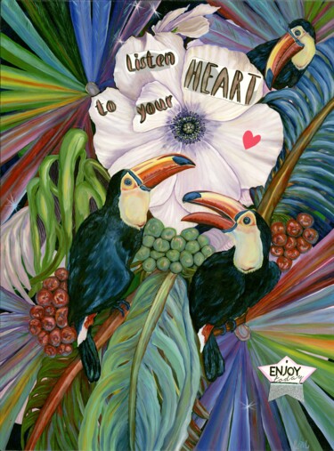 Ζωγραφική με τίτλο "Listen to your heart" από Larisa Lavrova, Αυθεντικά έργα τέχνης, Λάδι