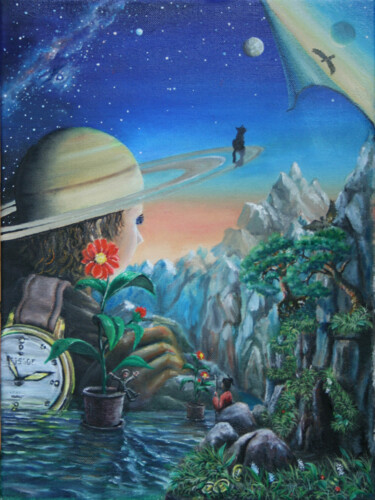 Pintura intitulada "Time" por Larisa Leontjeva, Obras de arte originais, Óleo