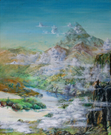 Painting titled "In the mountains of…" by Larisa Leontjeva, Original Artwork, Oil