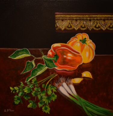 Painting titled "Gold Paprika Acrylb…" by Larisa Pires, Original Artwork, Acrylic