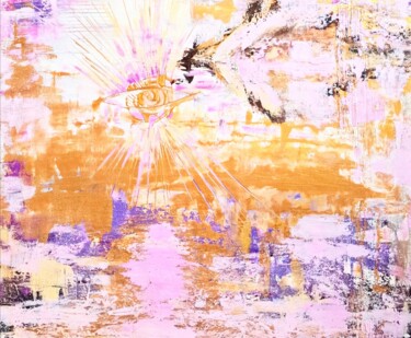 Картина под названием "Sunset Painting Cal…" - Larisa Raevskaia, Подлинное произведение искусства, Акрил