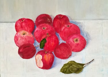 Ζωγραφική με τίτλο "Apples Painting Sti…" από Larisa Raevskaia, Αυθεντικά έργα τέχνης, Λάδι