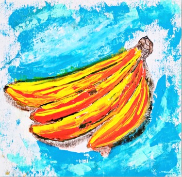 Ζωγραφική με τίτλο "Banana Painting Sti…" από Larisa Raevskaia, Αυθεντικά έργα τέχνης, Ακρυλικό