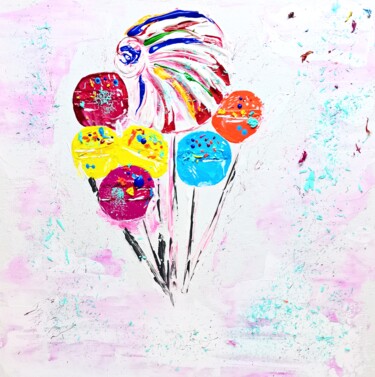 Картина под названием "Lollipop Painting D…" - Larisa Raevskaia, Подлинное произведение искусства, Акрил