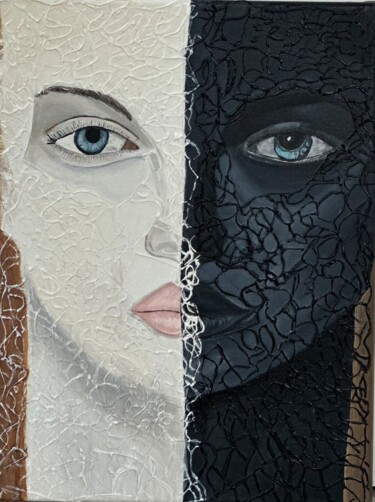 Painting titled "Lace" by Larisa Robins, Original Artwork, Acrylic Mounted on Wood Stretcher frame