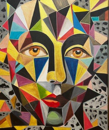 Pintura titulada "Venetian mask 2" por Larisa Robins, Obra de arte original, Acrílico Montado en Bastidor de camilla de made…
