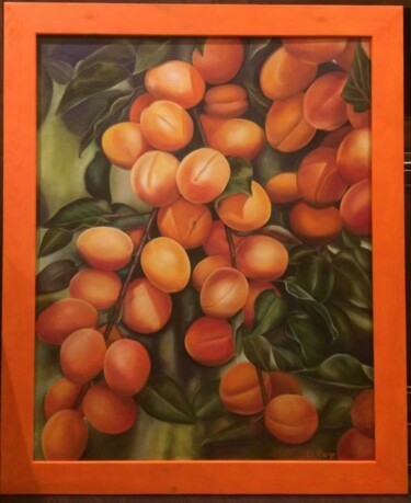 Painting titled "Apricots" by Larisa Ruy, Original Artwork, Oil