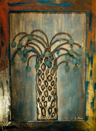 Sculpture titled "Palm" by Larisa Ruy, Original Artwork, Acrylic