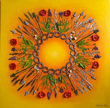 Painting titled "Flowers" by Larisa Ruy, Original Artwork, Acrylic