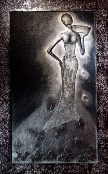 Escultura titulada "Silver Girl" por Larisa Ruy, Obra de arte original, Acrílico
