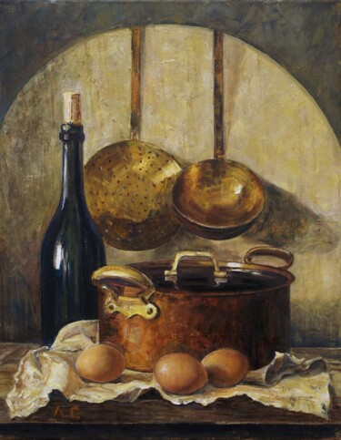 Painting titled "Натюрморт" by Larisa Semakova, Original Artwork, Oil