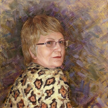 Painting titled "Мама" by Larisa Semakova, Original Artwork, Oil