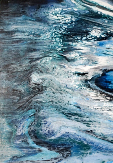Peinture intitulée "Blue sea" par Larisa Siverina, Œuvre d'art originale, Acrylique