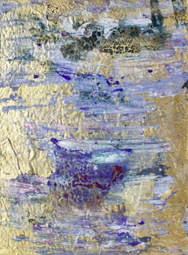 Malerei mit dem Titel "Gold and purple" von Larisa Siverina, Original-Kunstwerk, Acryl