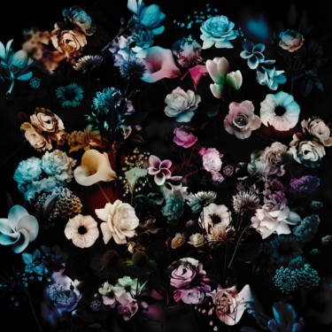 Arte digitale intitolato "Night garden 3" da Larisa Siverina, Opera d'arte originale, Collage digitale