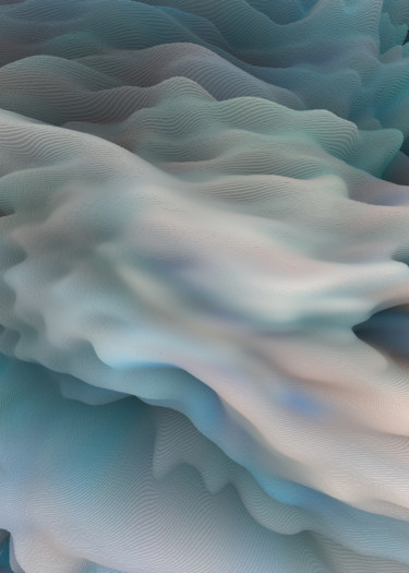 Digital Arts titled "Blue pixel clouds" by Larisa Siverina, Original Artwork, Digital Print