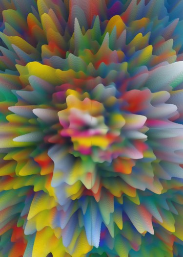 Digital Arts titled "Color flower" by Larisa Siverina, Original Artwork, Digital Painting