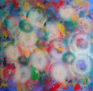 Картина под названием "Colored circles" - Larisa Siverina, Подлинное произведение искусства, Акрил
