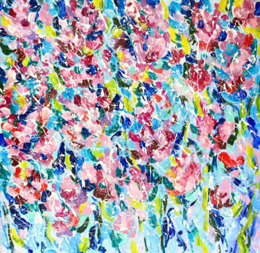 Картина под названием "Spring flowers" - Larisa Siverina, Подлинное произведение искусства, Акрил