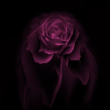 Digitale Kunst mit dem Titel "Purple rose" von Larisa Siverina, Original-Kunstwerk, Digitale Malerei