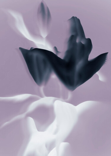 Digitale Kunst mit dem Titel "Black lilies" von Larisa Siverina, Original-Kunstwerk, Digitale Malerei