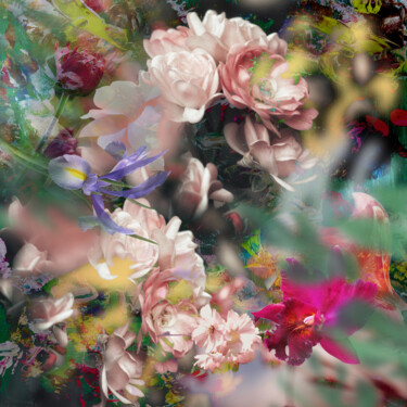 Arts numériques intitulée "White blossom #3" par Larisa Siverina, Œuvre d'art originale, Collage numérique