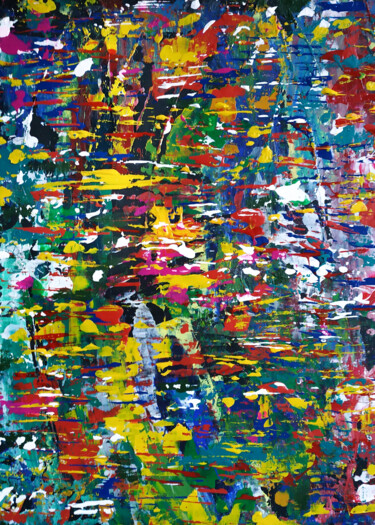Pintura intitulada "Colored ripples" por Larisa Siverina, Obras de arte originais, Acrílico