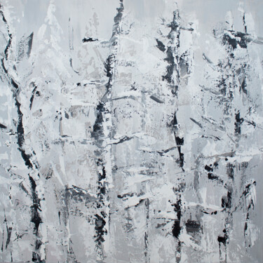 Painting titled "Winter forest" by Larisa Siverina, Original Artwork, Acrylic