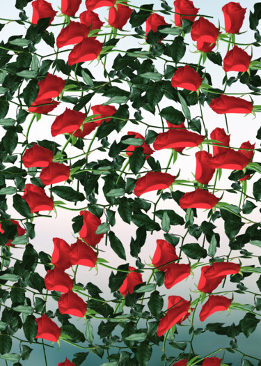 Fotografía titulada "Red roses collage" por Larisa Siverina, Obra de arte original, Fotografía manipulada