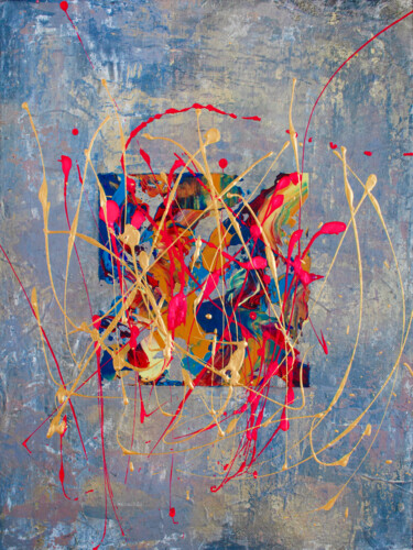 Картина под названием "Color square" - Larisa Siverina, Подлинное произведение искусства, Акрил