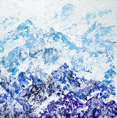 Картина под названием "White mountains" - Larisa Siverina, Подлинное произведение искусства, Акрил