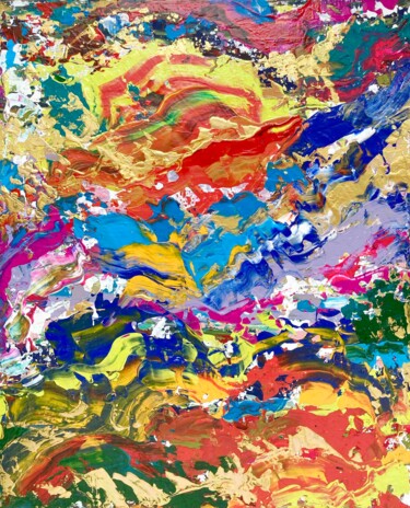 Peinture intitulée "Color waves" par Larisa Siverina, Œuvre d'art originale, Acrylique