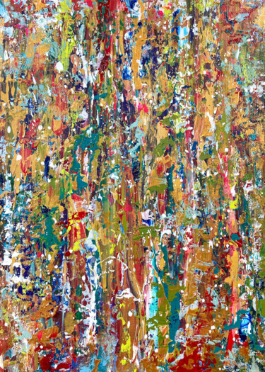 Картина под названием "Summer field" - Larisa Siverina, Подлинное произведение искусства, Акрил