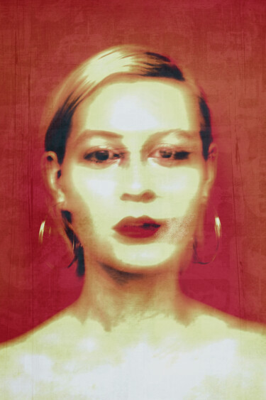 Photography titled "Woman on red" by Larisa Siverina, Original Artwork, Manipulated Photography