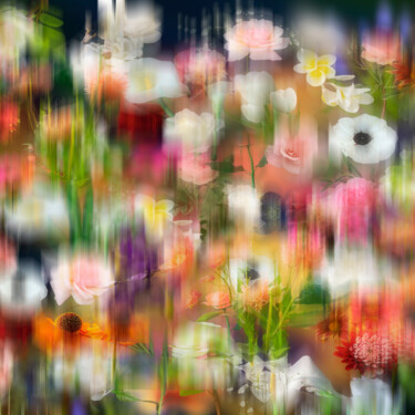Digital Arts titled "Blurred garden 2" by Larisa Siverina, Original Artwork, Digital Painting