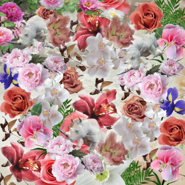 Digital Arts titled "Floral jungle" by Larisa Siverina, Original Artwork, Digital Painting
