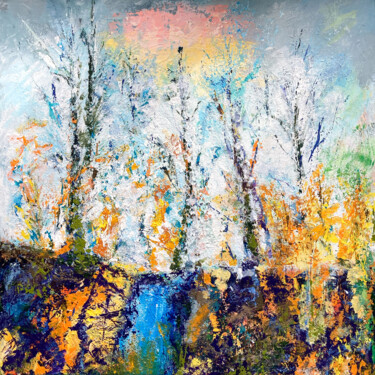 Malerei mit dem Titel "Autumn forest" von Larisa Siverina, Original-Kunstwerk, Acryl