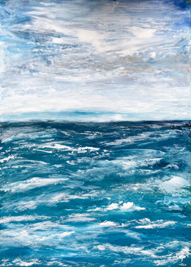 Schilderij getiteld "Sea view" door Larisa Siverina, Origineel Kunstwerk, Acryl