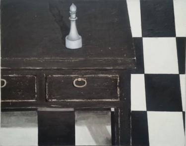 Peinture intitulée "Шахматы. Темная сто…" par Larissa Loginova, Œuvre d'art originale, Acrylique