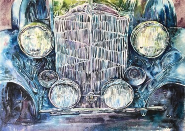 Painting titled "Packard12" by Larissa Rogacheva, Original Artwork, Watercolor